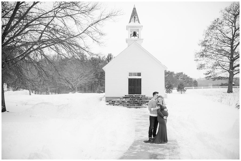 Leidy & Josh | Black and White Winter Church 