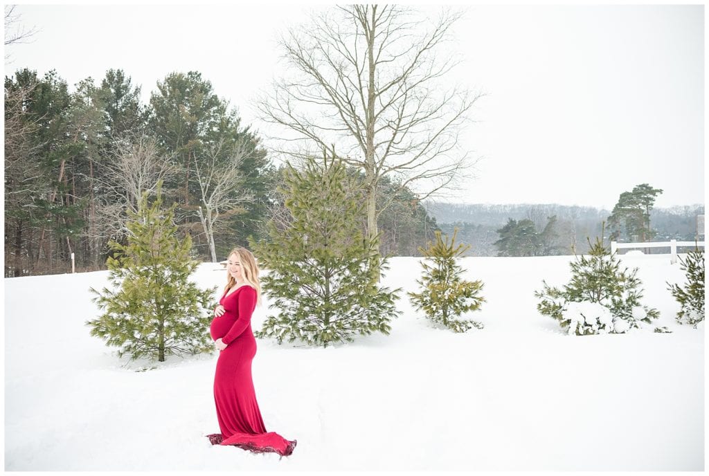 Felt Mansion Winter Maternity Session Solo Pic