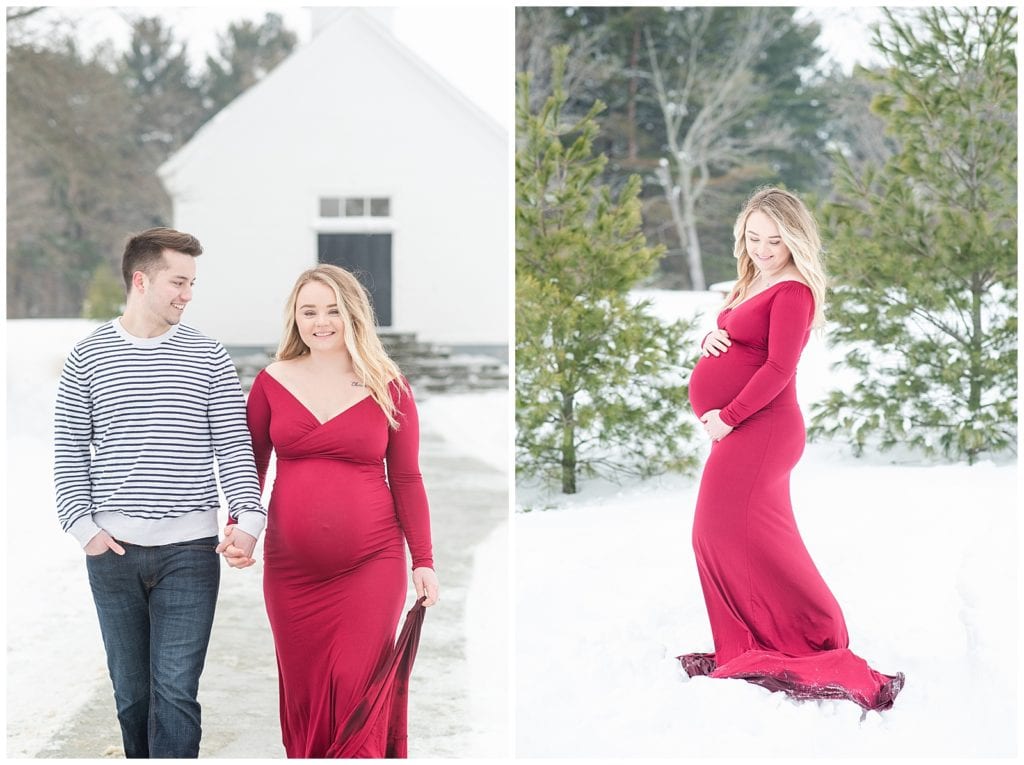 Felt Mansion Winter Maternity Session Couple and Solo