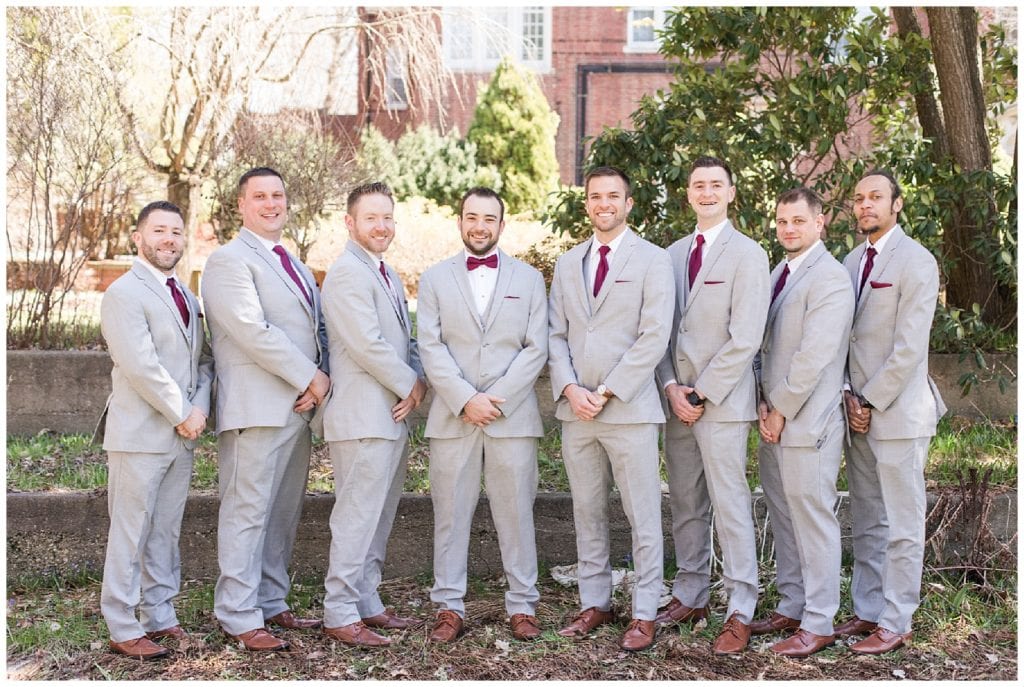 Groom with groomsmen by Leidy and Josh.
