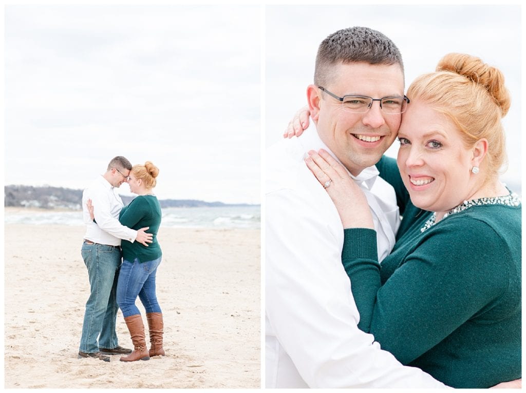Grand Haven State Park beach engagement with Leidy & Josh Photography.