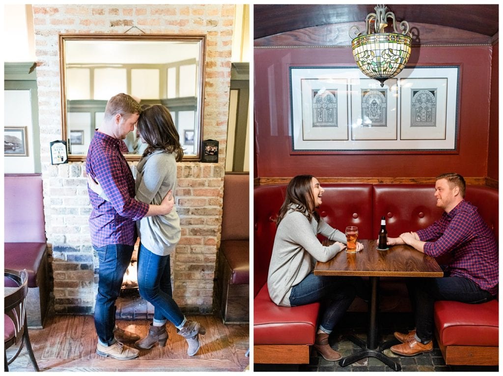 Downtown Chicago Engagement Session at Galway Arms Irish Pub.