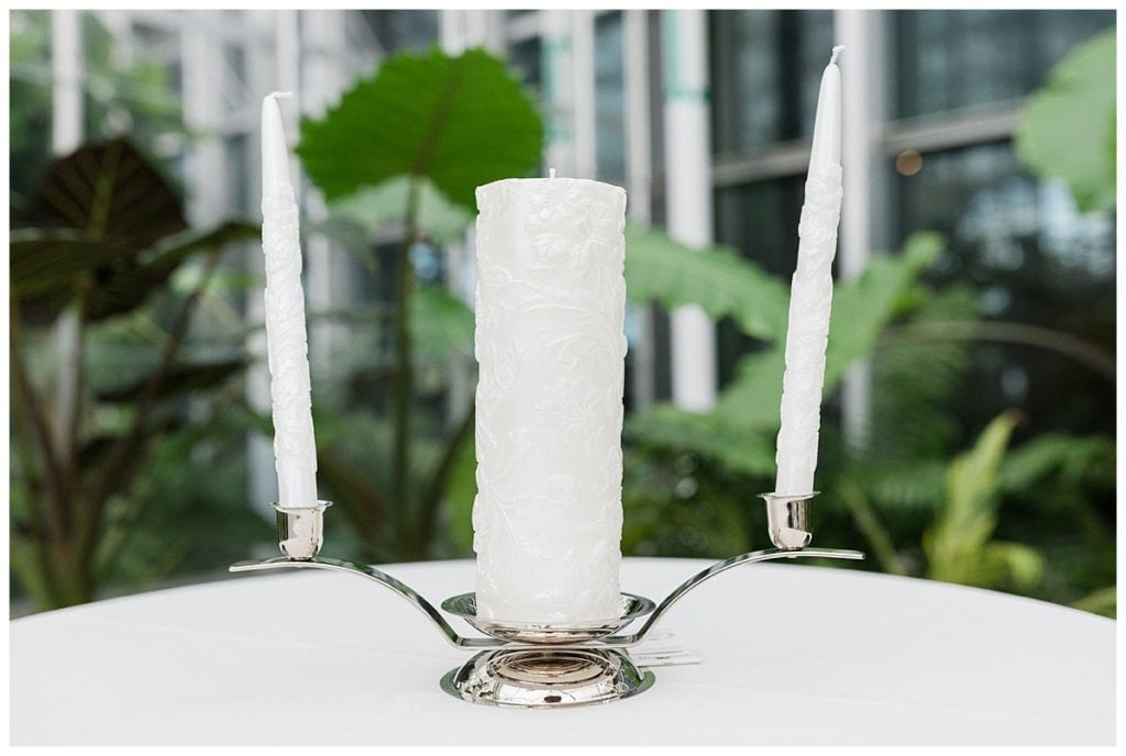 Wedding ceremony unity candle at Downtown Market in Grand Rapids.