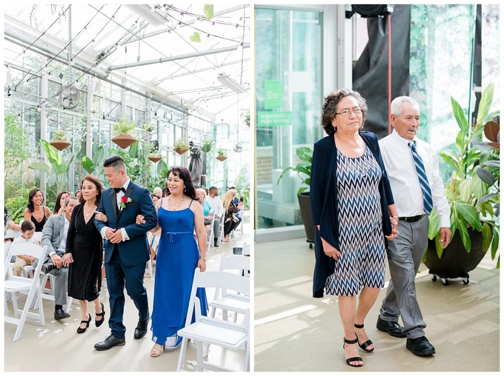 Groom with mother's and in-laws during wedding ceremony at Downtown Market.