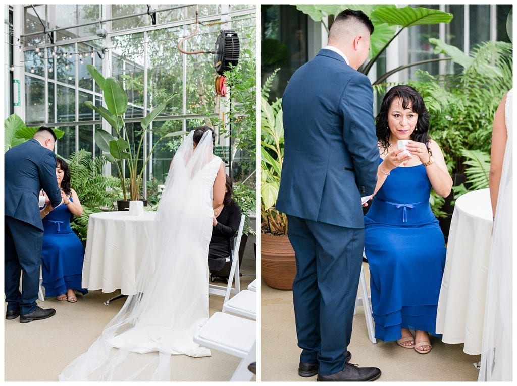 Traditional Asian tea ceremony during wedding at Downtown Market.