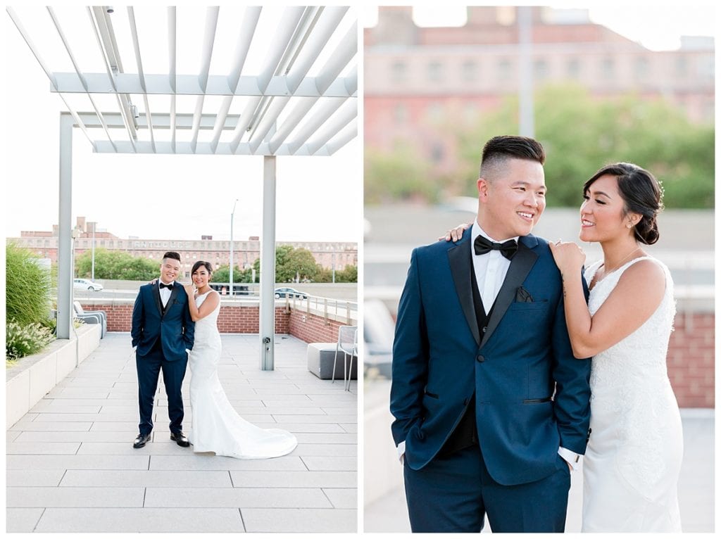 Grand Rapids Downtown Market wedding day portraits of bride and groom.