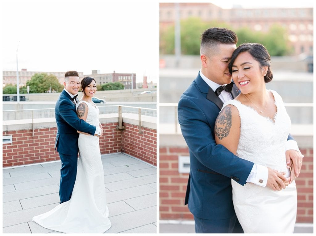 Grand Rapids Downtown Market wedding day portraits of bride and groom.