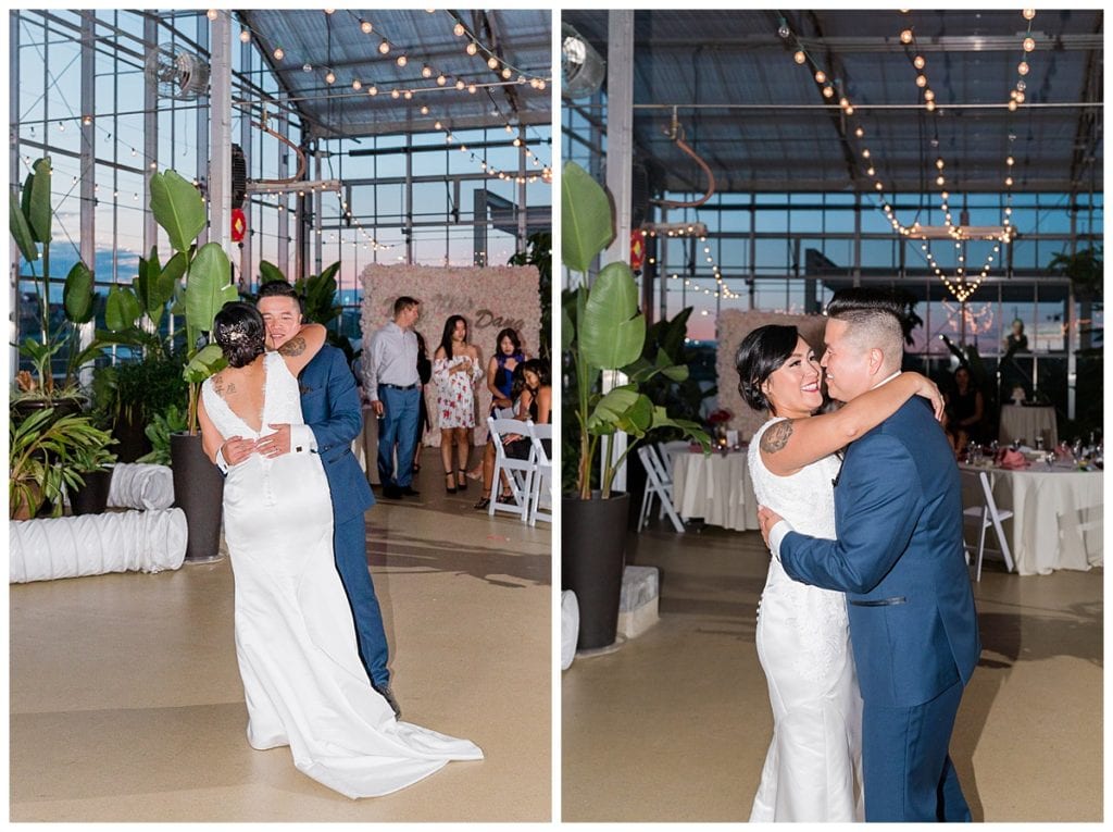 Husband and wife dancing during wedding at Downtown Market.