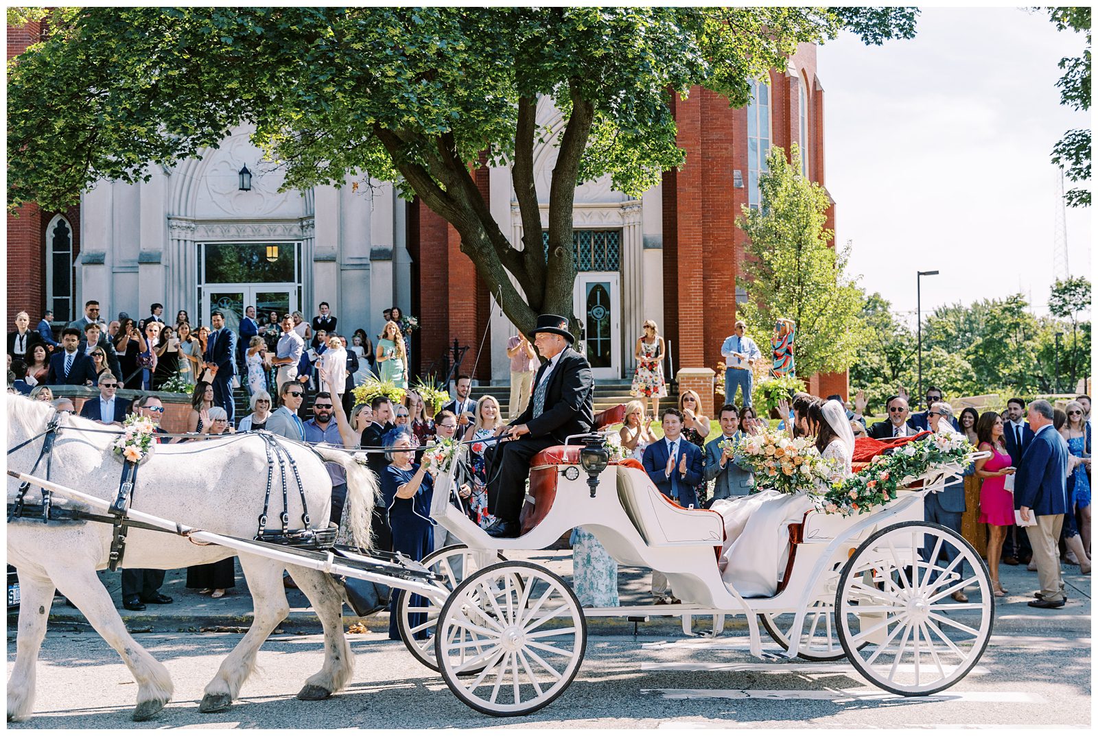 Horse and Carriage Wedding Exit